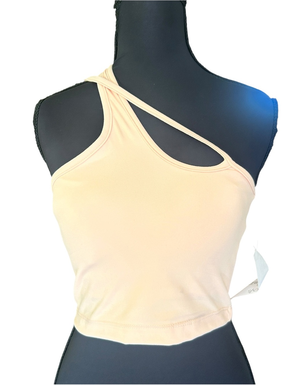 Cotton On Body Asymmetric One-Shoulder Cutout Crop Top Peach Size S/P